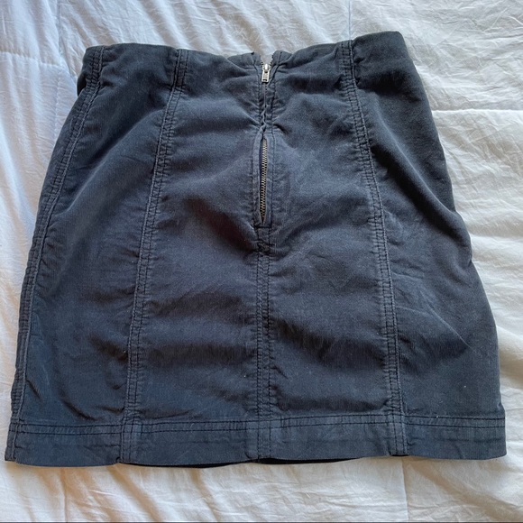 Free People Dark Blue Corduroy Mini Skirt Size 0 - Picture 4 of 5